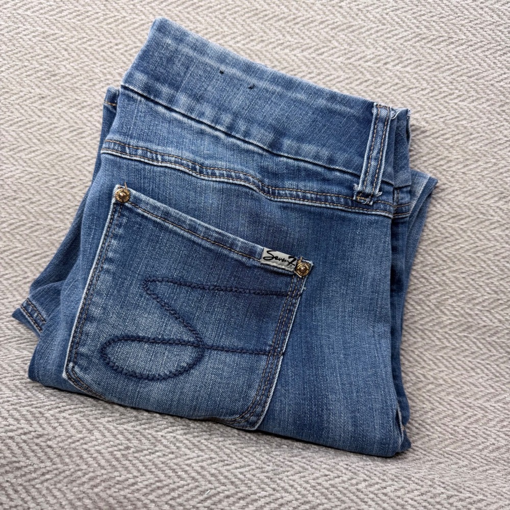 Seven7 Skinny Jeans Size 16 Blue Denim Stretch High Rise Casual Everyday